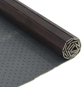 négyszögletű sötétbarna bambusz szőnyeg 60 x 400 cm