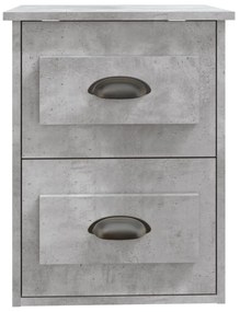 2 db betonszürke falra szerelhető éjjeliszekrény 41,5x36x53 cm