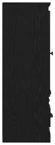 Magas szekrény Fekete Tölgy 132x35,5x103,5 cm Mérnöki Fa