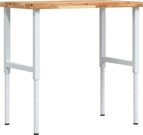 vidaXL tömör bükkfa négyszög alakú munkapad 100 x 60 x (73-99,5) cm