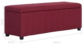 bordó poliészter pad tárolórekesszel 116 cm