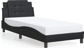 vidaXL fekete műbőr ágykeret matrac nélkül Zadar 100x200 cm