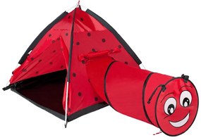 Gyermek sátor Baby Mix Katica alagúttal piros