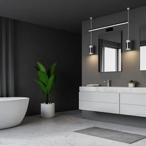 LED-es fürdőszobai tükörvilágítás SHINE BLACK LED/15W/230V 80 cm IP44 fekete