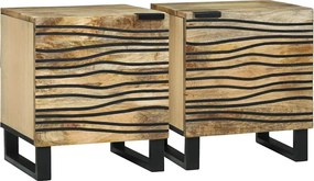 vidaXL Éjjeliszekrény 2 pcs Barna 40 x 33 x 46 cm Tömör akácfa