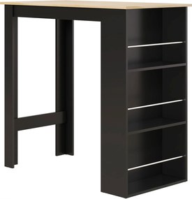 HOMCOM Magas Bárasztal Konyhai Pult - méret: 112L x 57W x 106H cm - 3 polc - fekete | Aosom
