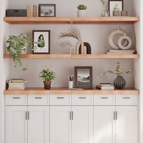 világosbarna kezelt tömör tölgyfa fali polc 180 x 50 x (2-6) cm