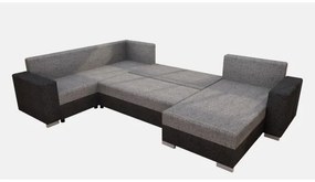 Kárpitozott, univerzális, kihúzható U-alakú ülőgarnitúra YORK – szürke/bézs/barna