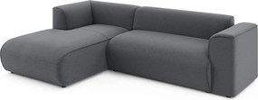 Sötétszürke sarokkanapé (bal oldali-heverő résszel) Merid – Ropez