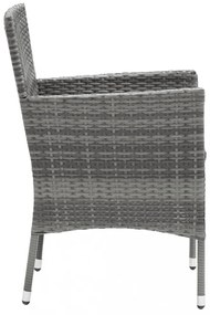 9 részes szürke polyrattan kerti étkezőgarnitúra párnákkal