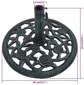 zöld öntöttvas napernyőtalp 9 kg 40 cm
