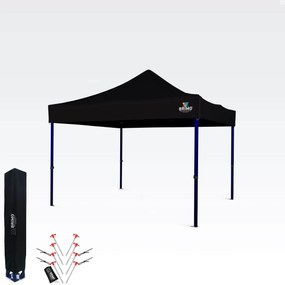 Sátor 3x3m – Gyors összeszerelés és 100% védelem partikhoz és ünnepségekhez - 3 oldalfal nélkül - Fekete