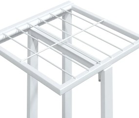 5 szintes fehér vas virágtartó állvány kerekekkel 44x23x100 cm