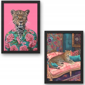Két darabos poszter szett Vadmacskák Leopárd