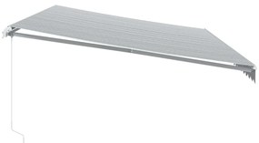 Antracitszürke-fehér LED-es kézi napellenző 600 x 350 cm