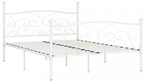 fehér fém ágykeret lécezett ágyráccsal 200 x 200 cm