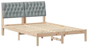 Ágykeret Kárpitozott Fejtámlával fejtámlával Barna 160 x 200 cm