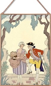 George Barbier - La-Cruche-caffée üvegkép, falikép