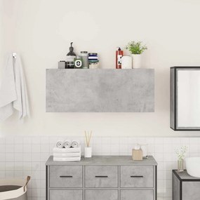 Betonszürke szerelt fa fali fürdőszobaszekrény 100 x 25 x 40 cm