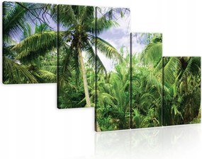 Vászonkép 170x100 Trópusi pálmafák zöld természet erdő egzotikus paradicsom pihenés