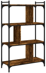 4 szintes füstös tölgy színű fa könyvespolc 76 x 32 x 123 cm