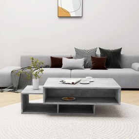 betonszürke szerelt fa dohányzóasztal 105 x 55 x 32 cm