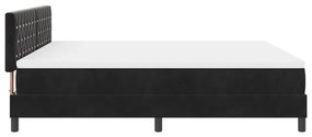 Boxspring Ágy Matraccal és LED Fényekkel Fekete 180x200 cm Bársony