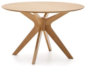 Kerek étkezőasztal tölgyfa dekoros asztallappal ø 120 cm Naanim – Kave Home