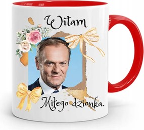 Donald Tusk Piros Bögre Platform Ajándék fényképes nyomtatással