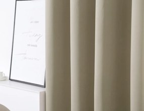 Függöny OXFORD 140x270 cm, világos bézs Felfüggesztés: Hullámos sínszalag