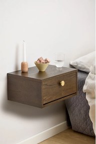 Sötét natúr színű éjjeliszekrény tölgyfa dekorral Monfort – Actona