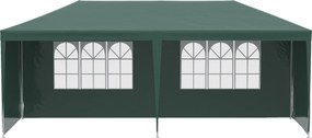 Outsunny Kerti Pavilon 6x3 m 4 Oldalfallal és 2 Átlátszó UV-védelemmel Ellátott Vízálló Ablakkal, Acél Váz a Bulikhoz, Rendezvényekhez, Esküvőkhoz Zöl