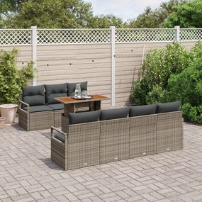 Kerti Kanapé Szett 8 pcs Szürke és Barna 100 x 55 x 73 cm