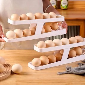 Összecsukható tojásrendező hűtőbe - 2 sor - bézs