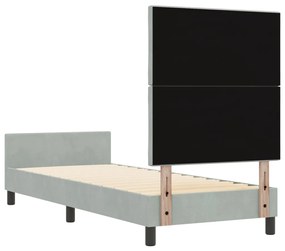 Ágykeret Világosszürke 80x200 cm Bársony