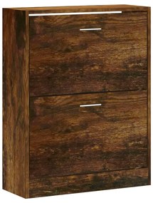 vidaXL füstös tölgy színű szerelt fa cipősszekrény 63x24x81 cm