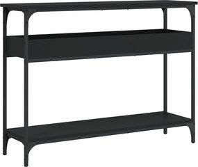 vidaXL fekete szerelt fa tálalóasztal polccal 100x29x75 cm