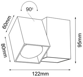 Brosline 2293 - CUBE fali spotlámpa 1xGU10/10W/230V fehér