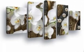 Vászonkép 170x100 Orchideák fehér virágok virág dekoráció modern fali dekoráció