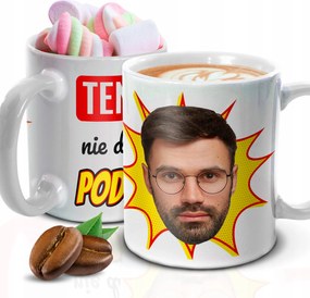 Bögre Fehér 330ml Az Ön fényképe Arc Vicces Gadget A Főnöknek Név Varázsló