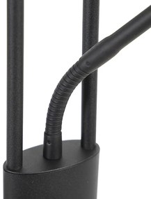 Modern állólámpa fekete, LED-del és olvasókarral - Divine