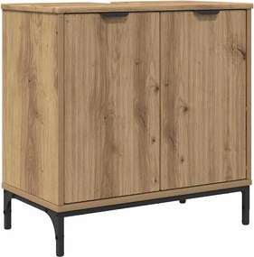 vidaXL Fürdőszobai mosdószekrény Artisan tölgy 60,5 x 33,5 x 61 cm