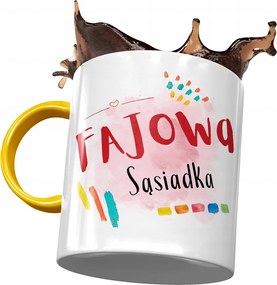 Sárga Bögre A Szomszédnőnek Cool Szomszédnő! Nyomtatott Bögre Fotóval