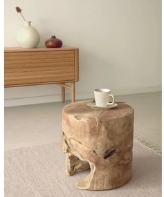 Teakfa kerek tárolóasztal ø 35 cm Tropicana – Kave Home