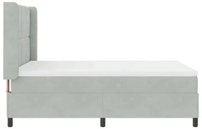LED Box Rugós Ágy Mattresszel Argyle Világosszürke 140 x 200 cm