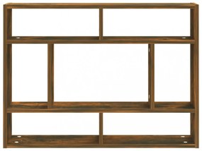 füstös tölgy színű szerelt fa fali polc 75x16x55 cm