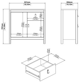 Fekete alacsony komód 82x80 cm Madrid – Tvilum