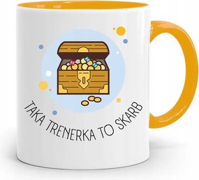 Edzőnőnek Edzőterem Bögre Sárga Ajándék fényképes nyomtatással