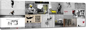 Festmények 150x50 Mix grafika Banksy Kollázs