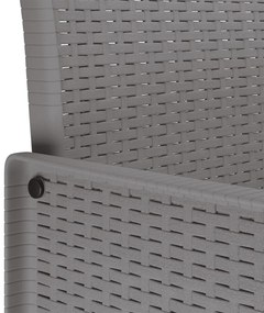 3 Darabos Kerti Étkező Garnitúra Párnákkal Világosszürke Poly Rattan